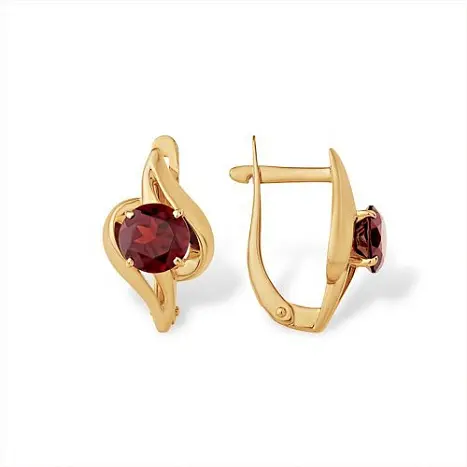 Серьги с английским замком из красного золота