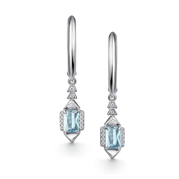 Серьги подвесные из серебра
