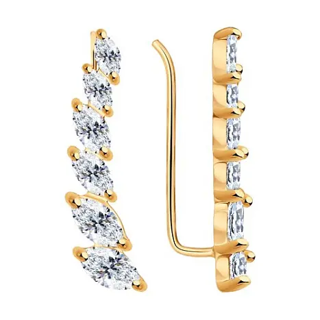 Серьги зажимы из позолоты