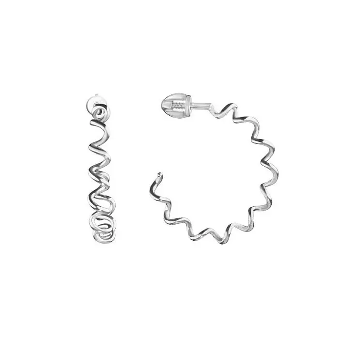 Серьги пуссеты из серебра