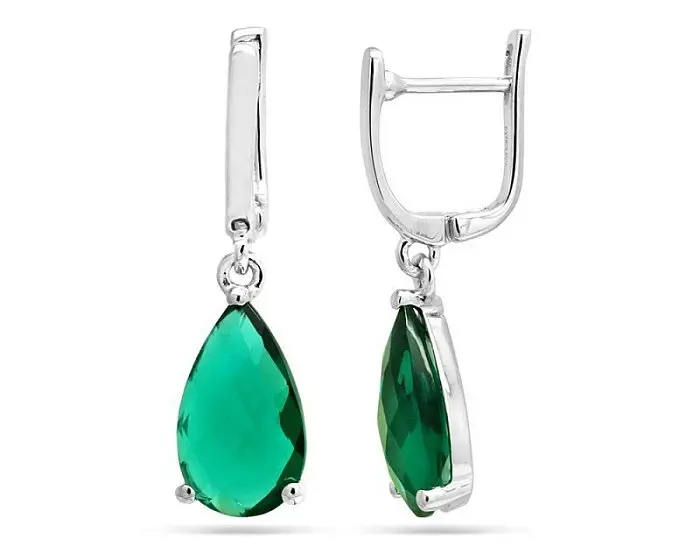 Серьги подвесные из серебра