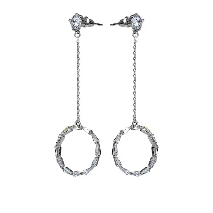 Серьги подвесные из серебра