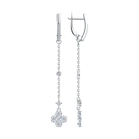 Серьги подвесные из серебра