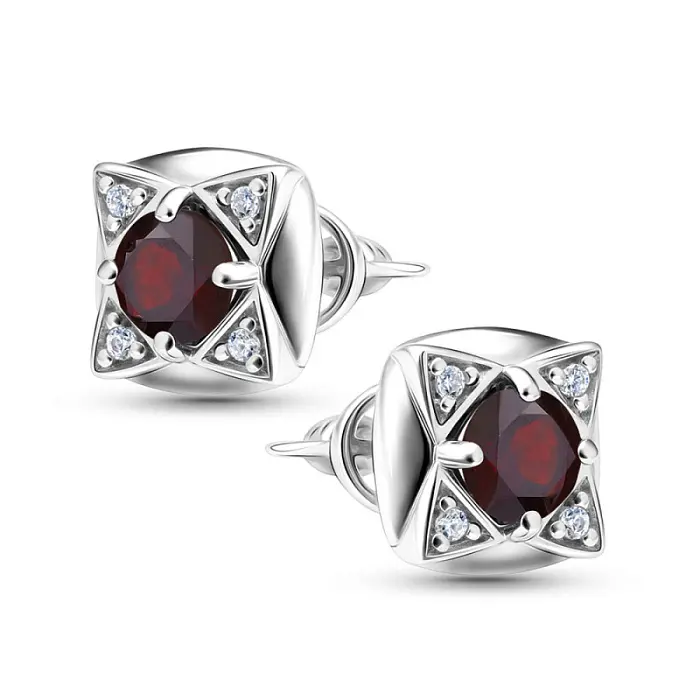 Серьги пуссеты из серебра
