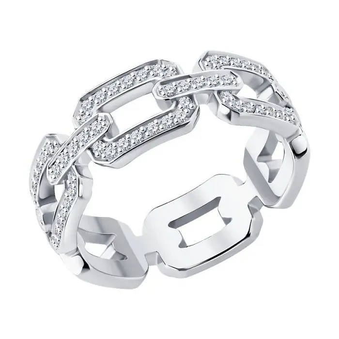 Кольцо декоративное из белого золота