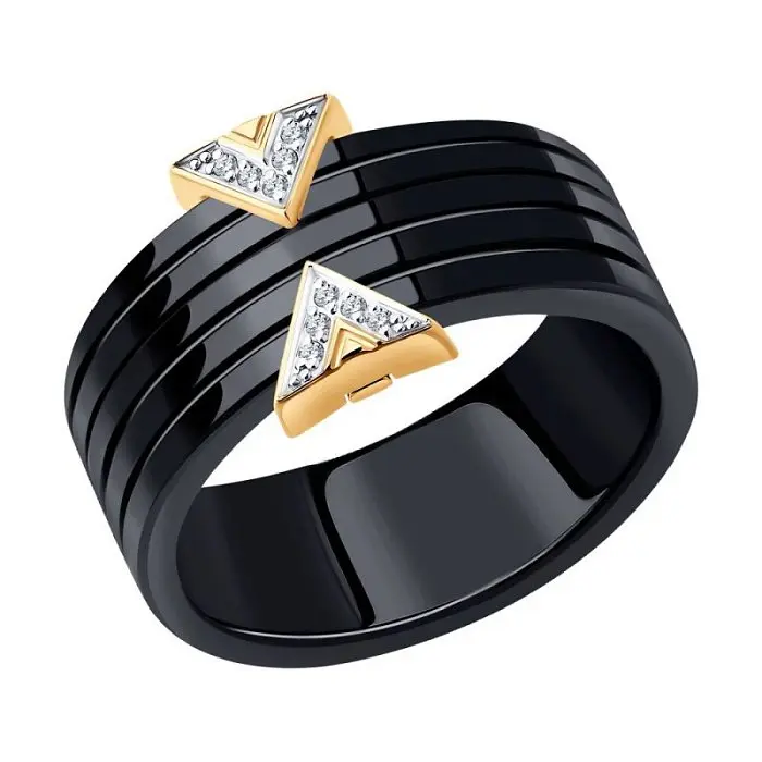 Кольцо декоративное из комбинированного золота