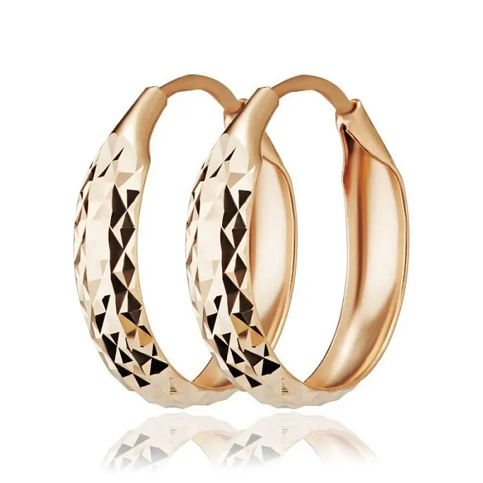 Серьги конго из красного золота