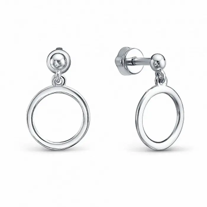 Серьги подвесные из серебра