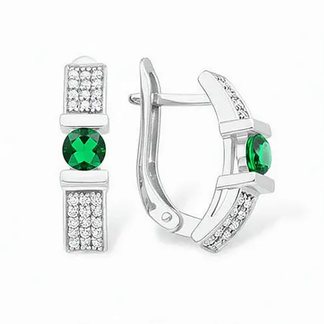 Серьги с английским замком из серебра