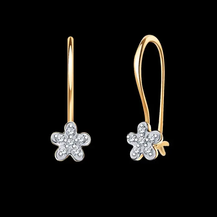 Серьги детские из красного золота