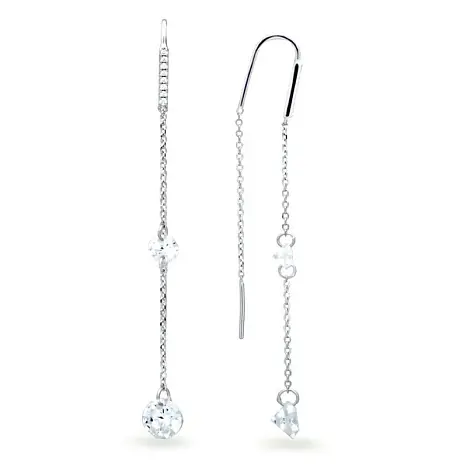 Серьги цепочки из серебра