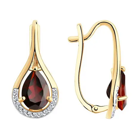 Серьги с английским замком из красного золота