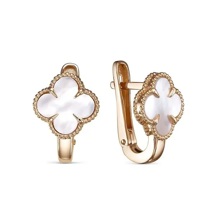 Серьги с английским замком из красного золота