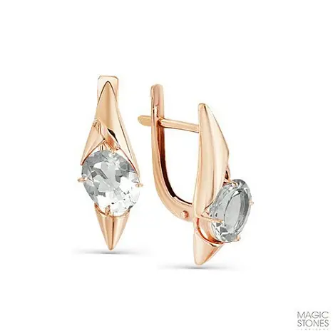 Серьги с английским замком из красного золота