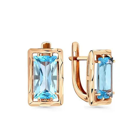 Серьги с английским замком из красного золота