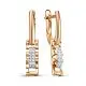 Серьги подвесные из комбинированного золота