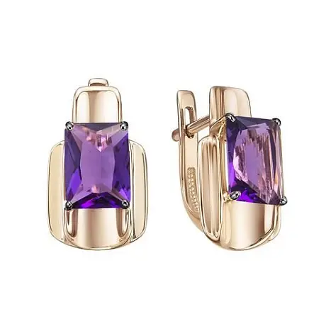 Серьги с английским замком из красного золота
