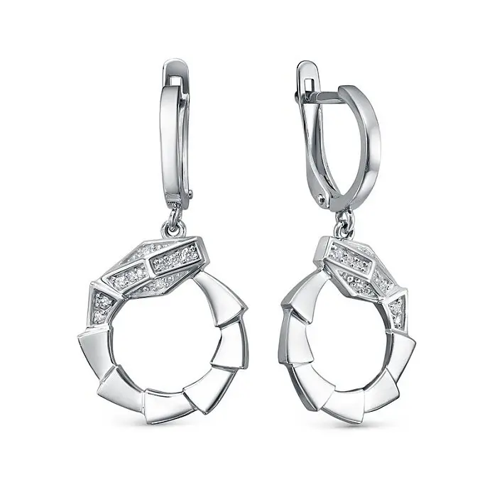 Серьги подвесные из серебра