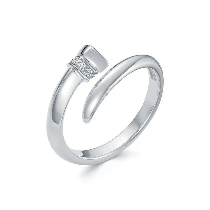 Кольцо декоративное из белого золота