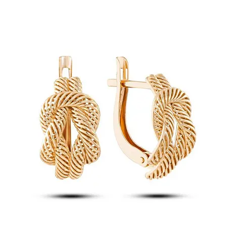 Серьги с английским замком из красного золота