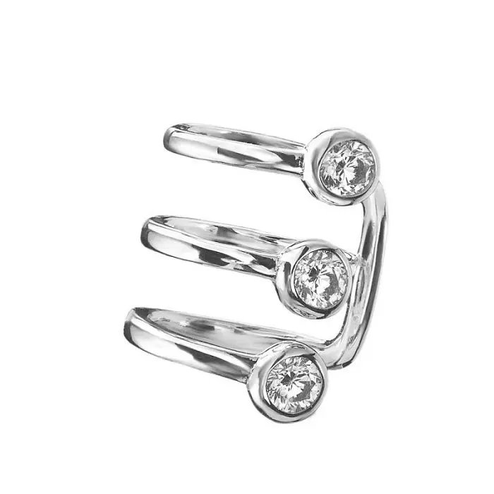 Серьги каффы из серебра