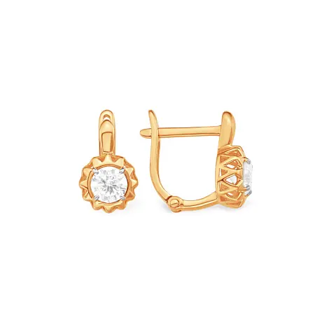 Серьги детские из красного золота