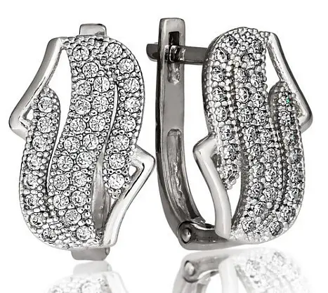 Серьги с английским замком из серебра