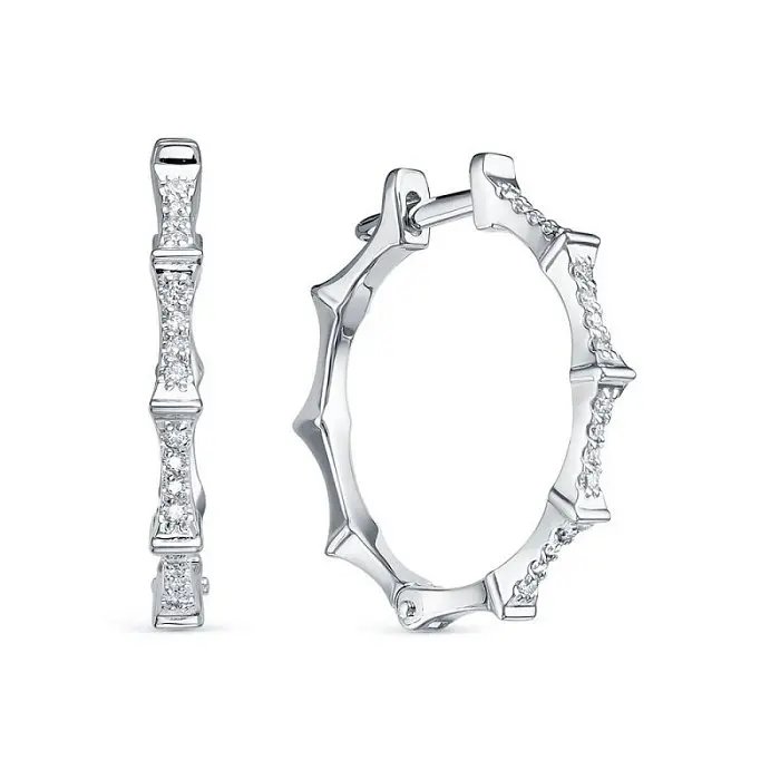 Серьги конго из белого золота