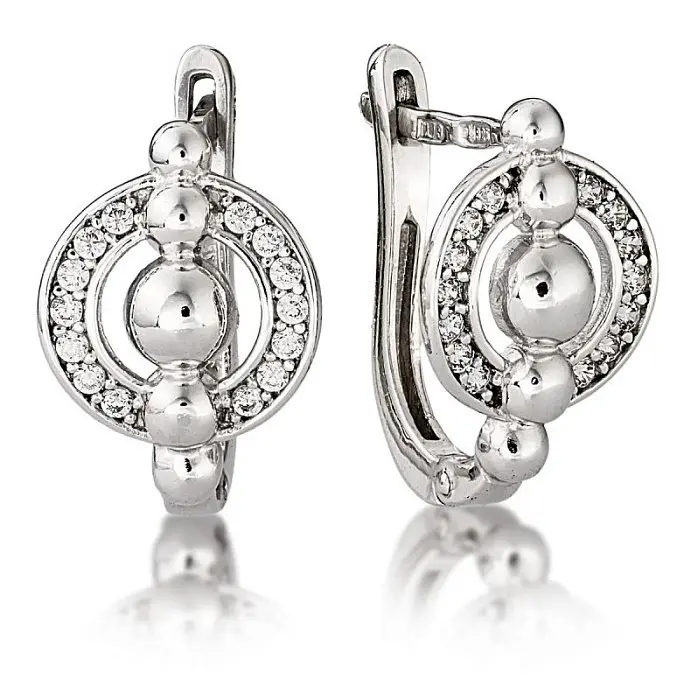 Серьги с английским замком из серебра