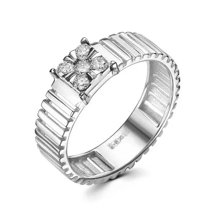 Кольцо декоративное из белого золота