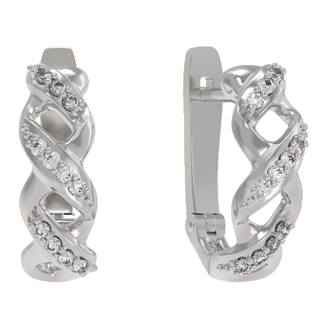 Серьги с английским замком из серебра