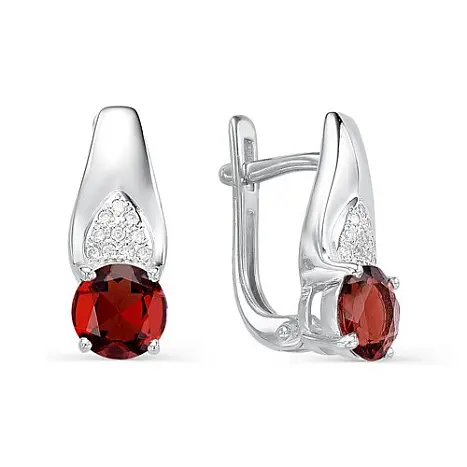 Серьги с английским замком из серебра