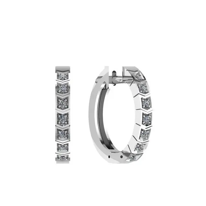 Серьги конго из белого золота