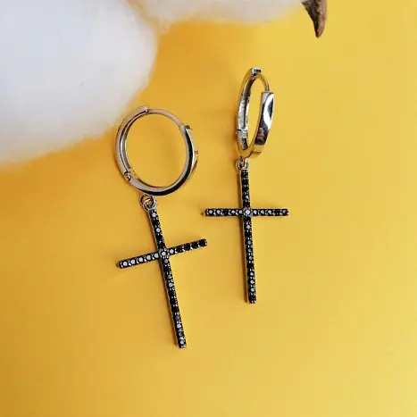 Серьги подвесные из серебра