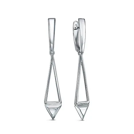 Серьги подвесные из серебра