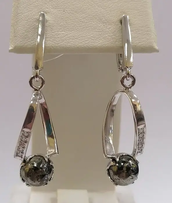Серьги подвесные из серебра