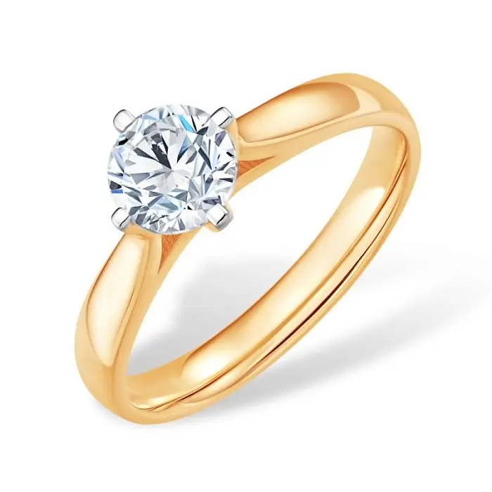 Кольцо помолвочное из комбинированного золота