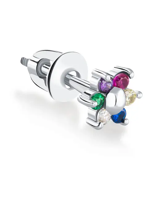 Серьги одиночные из серебра