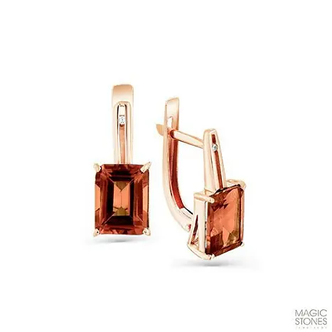 Серьги с английским замком из красного золота