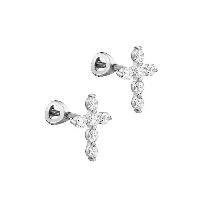 Серьги пуссеты из серебра