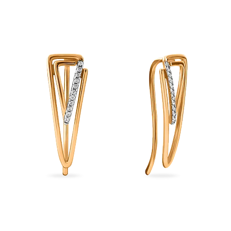 Серьги зажимы из красного золота