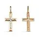 Подвеска крест из комбинированного золота