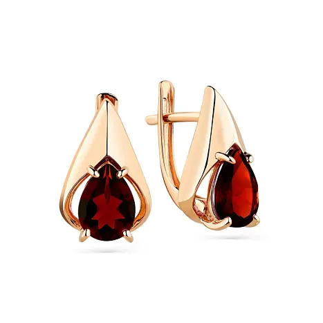 Серьги с английским замком из красного золота