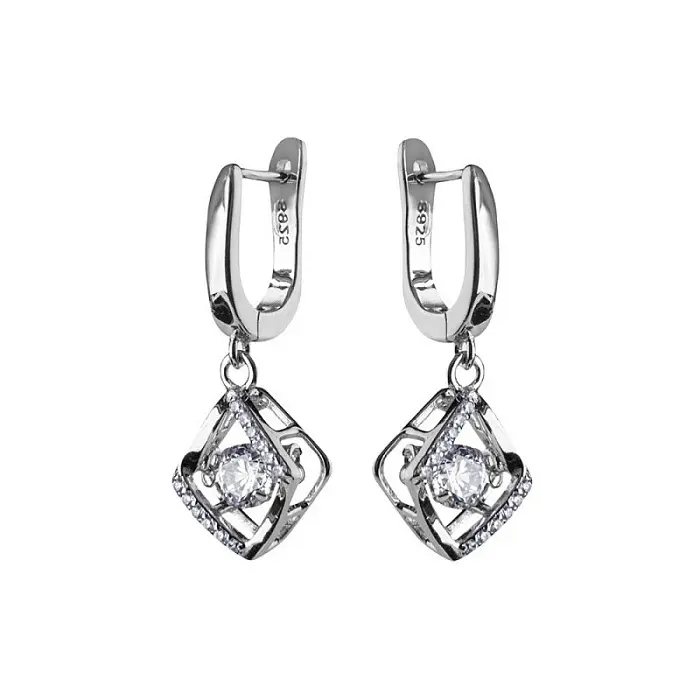 Серьги подвесные из серебра