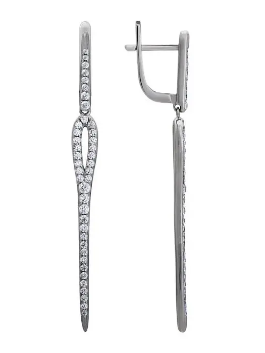 Серьги подвесные из серебра