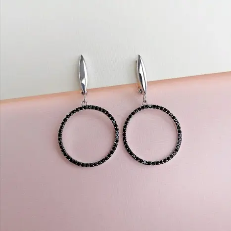 Серьги подвесные из серебра
