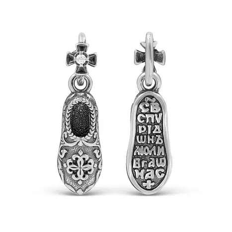 Подвеска икона из черного серебра