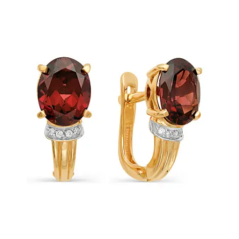 Серьги с английским замком из красного золота