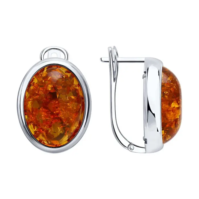 Серьги с английским замком из серебра