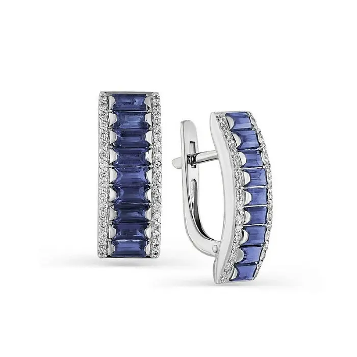 Серьги с английским замком из белого золота